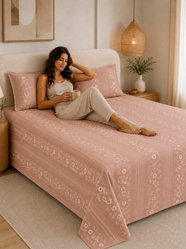 89010123145_4-1.jpg Restore Hibiscus Queen Bedsheet Set