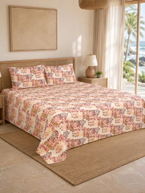 Restore Hibiscus Queen Bedsheet Set