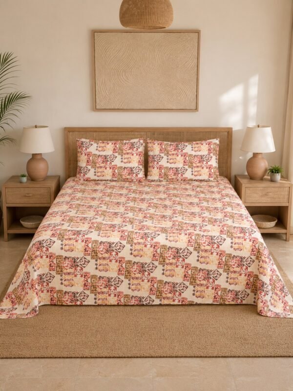 89010123190_2-1.jpg Restore Hibiscus Queen Bedsheet Set