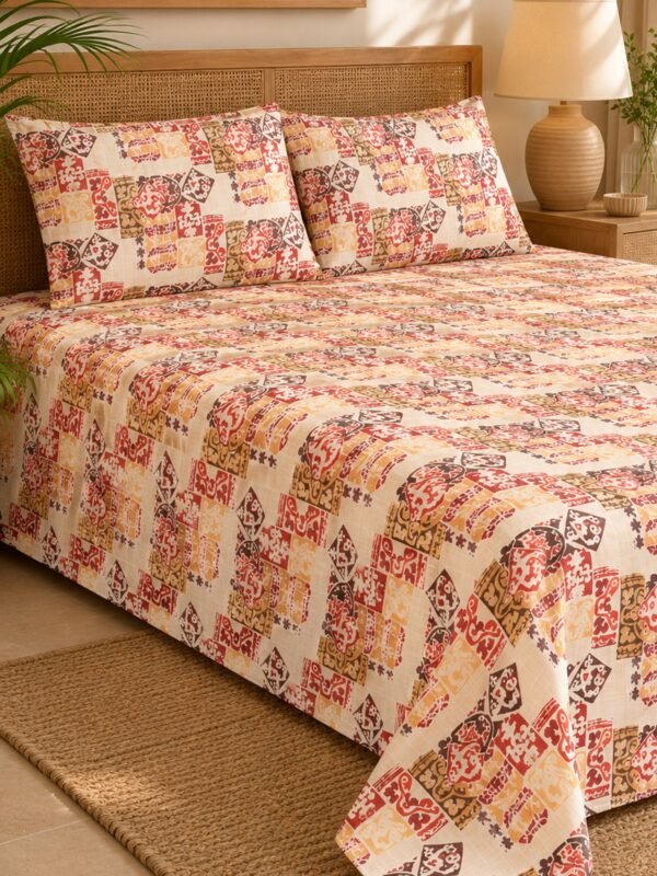 89010123190_3-2.jpg Restore Hibiscus Queen Bedsheet Set