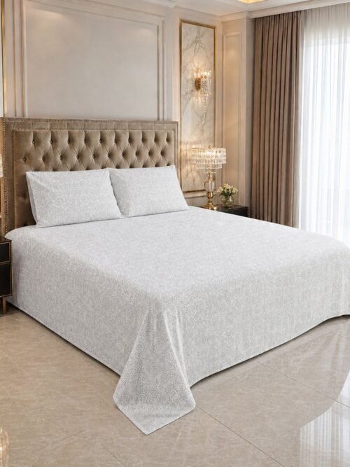 Restore Parijaat Solid King Bedsheet Set