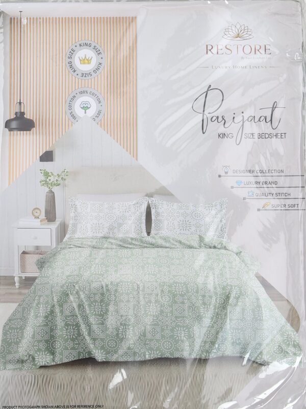 890101231935_7-1.jpg Restore Parijaat Solid King Bedsheet Set