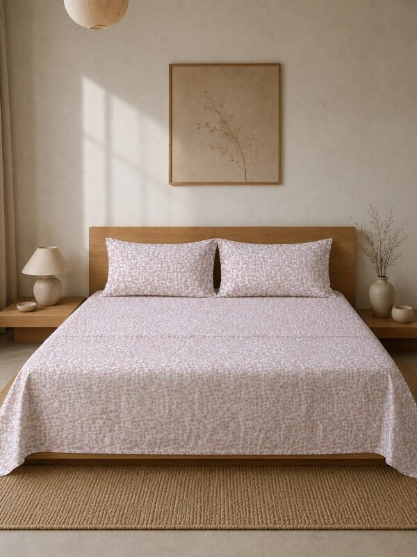 Restore Parijaat-Heritage Floral Collection King Size Bedsheet with 2 Pillow Covers