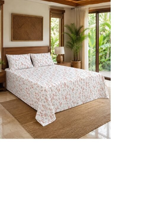 Restore Gulmohar-Timeless Heritage Collection Queen Size Bedsheet with 2 Pillow Covers