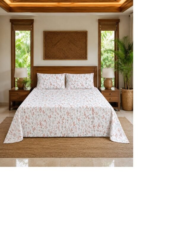 Restore Gulmohar-Timeless Heritage Collection Queen Size Bedsheet with 2 Pillow Covers