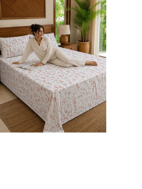 Restore Gulmohar-Timeless Heritage Collection Queen Size Bedsheet with 2 Pillow Covers