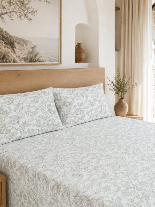 Restore Gulmohar-Timeless Heritage Collection Queen Size Bedsheet with 2 Pillow Covers
