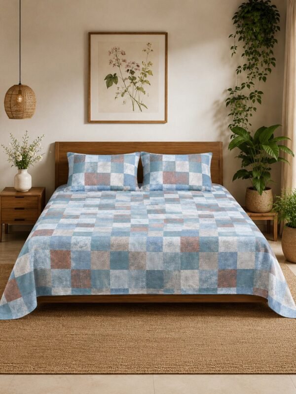 Restore Gulmohar-Timeless Heritage Collection Queen Size Bedsheet with 2 Pillow Covers