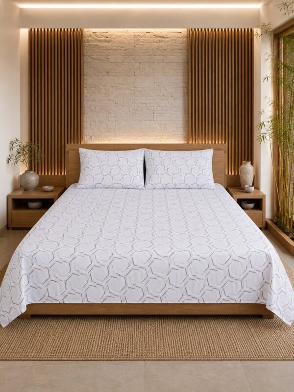 Restore Gulmohar-Timeless Heritage Collection Queen Size Bedsheet with 2 Pillow Covers