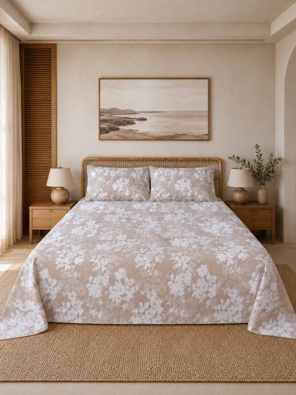 Restore Gulmohar-Timeless Heritage Collection Queen Size Bedsheet with 2 Pillow Covers