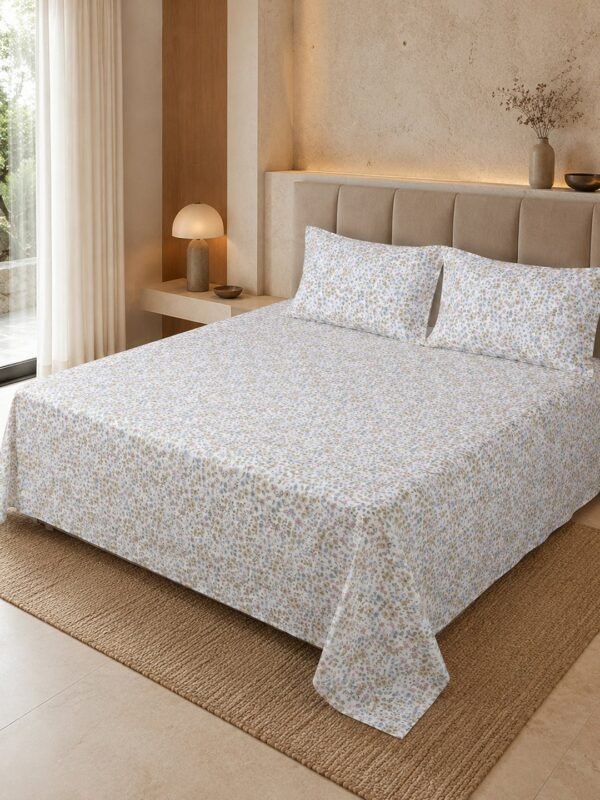Restore Gulmohar-Timeless Heritage Collection Queen Size Bedsheet with 2 Pillow Covers