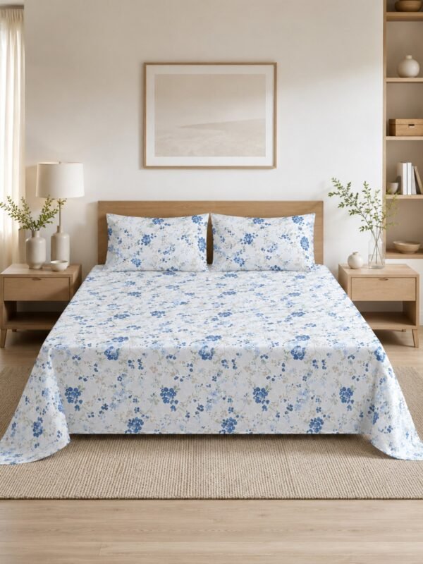 890101232727_2-1.jpg Restore Gulmohar Queen Bedsheet Set - Purple