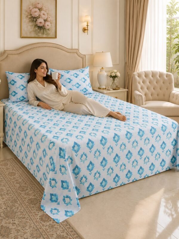 890101232994_4-1.jpg Restore Hibiscus Queen Bedsheet Set