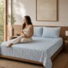 Restore Aaranya-Botanical Minimalist Collection King Size Bedsheet with 2 Pillow Covers