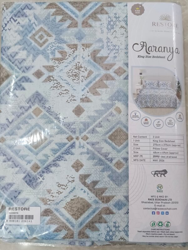 890101234141_8-1.jpg Restore Aaranya King Bedsheet Set