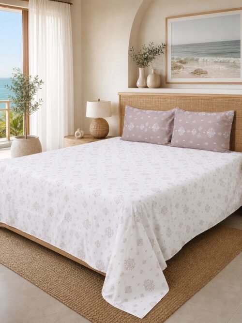 Restore Parijaat King Bedsheet Set