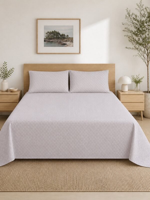 Restore Parijaat-Heritage Floral Collection King Size Bedsheet with 2 Pillow Covers