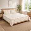 Restore Camellia-Abstract Elegance Collection Queen Size Bedsheet with 2 Pillow Covers