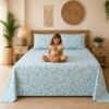 Restore Camellia-Abstract Elegance Collection Queen Size Bedsheet with 2 Pillow Covers