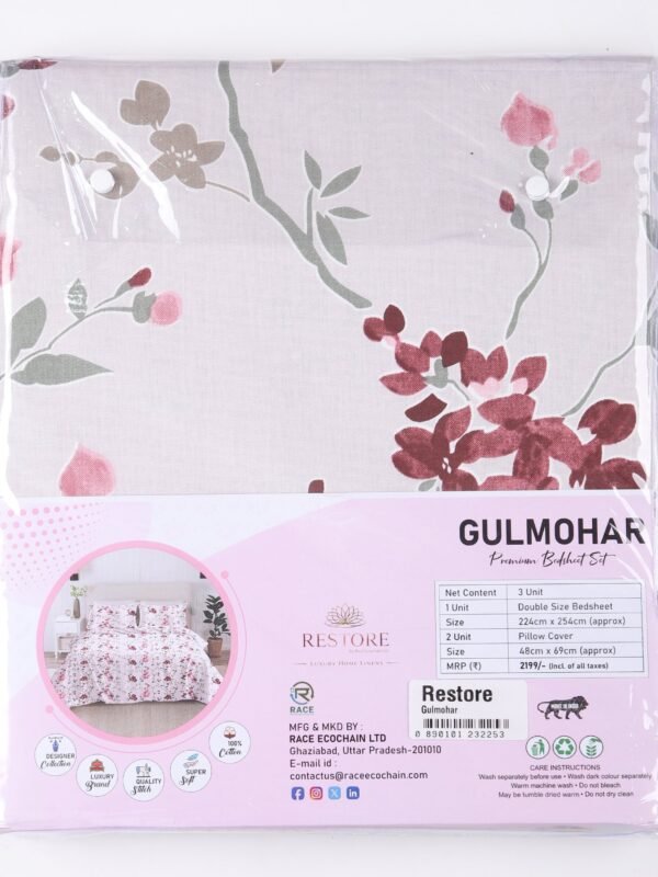 IMG_9420.jpg Restore Gulmohar Queen Bedsheet Set - Purple