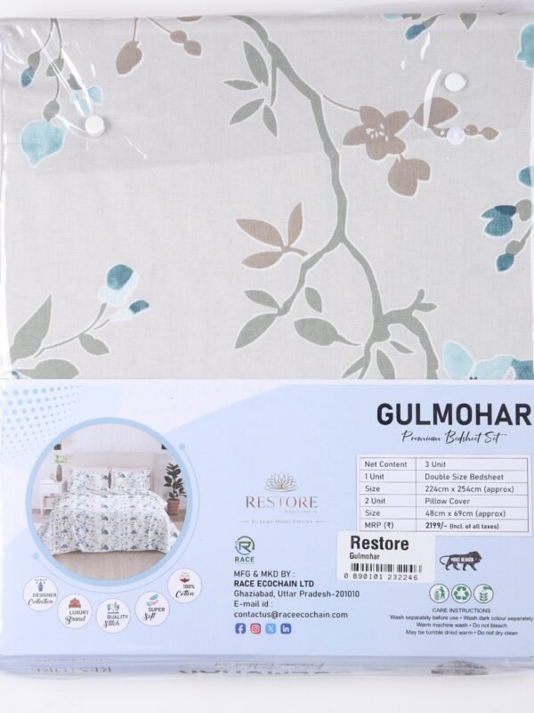 IMG_9422.jpg Restore Gulmohar Queen Bedsheet Set - Purple