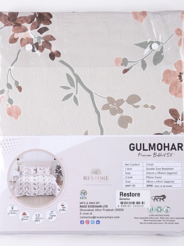 IMG_9424.jpg Restore Gulmohar Queen Bedsheet Set - Purple
